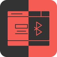 Bluetooth Red Inverse Icon vector
