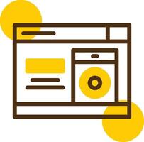 Speaker Yellow Lieanr Circle Icon vector