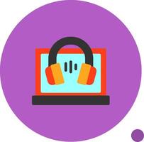 auriculares plano sombra icono vector