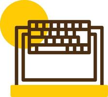 teclado amarillo mentir circulo icono vector