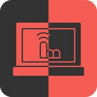 Touchscreen Red Inverse Icon vector