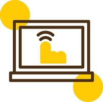 Touchscreen Yellow Lieanr Circle Icon vector