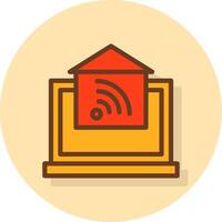 Home Automation Filled Shadow Cirlce Icon vector