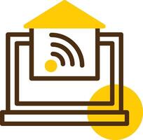 Home Automation Yellow Lieanr Circle Icon vector
