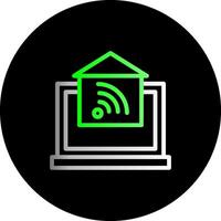 Home Automation Dual Gradient Circle Icon vector