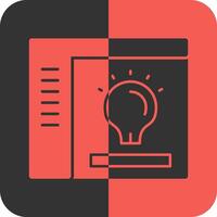 Lightbulb Red Inverse Icon vector