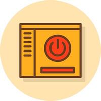 Power Filled Shadow Cirlce Icon vector