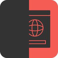 Globe Red Inverse Icon vector