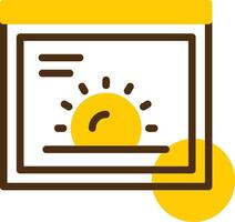 Sun Yellow Lieanr Circle Icon vector