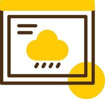 Rain Yellow Lieanr Circle Icon vector