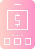 Dollar Sign Solid Multi Gradient Icon vector