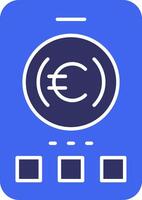 Euro Sign Solid Two Color Icon vector