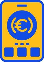 Euro Sign Flat Two color Icon vector
