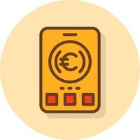 euro firmar lleno sombra cirlce icono vector