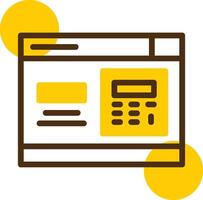 Calculator Yellow Lieanr Circle Icon vector