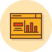 Chart Filled Shadow Cirlce Icon vector