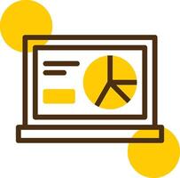 Pie Chart Yellow Lieanr Circle Icon vector