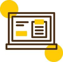 Clipboard Yellow Lieanr Circle Icon vector