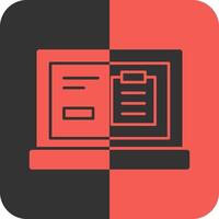 Clipboard Red Inverse Icon vector