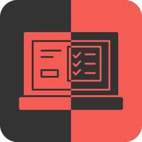 List Red Inverse Icon vector