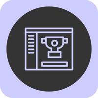 Trophy Linear Round Icon vector