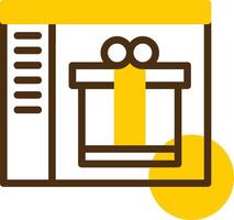 Gift Yellow Lieanr Circle Icon vector