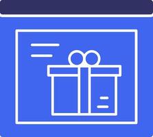 Gift Box Solid Two Color Icon vector