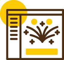 Fireworks Yellow Lieanr Circle Icon vector