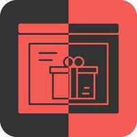 Gift Box Red Inverse Icon vector