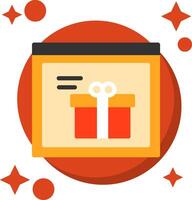 Gift Box Tailed Color Icon vector