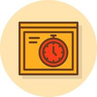 Stopwatch Filled Shadow Cirlce Icon vector