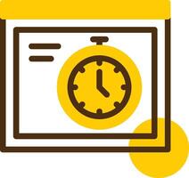 Stopwatch Yellow Lieanr Circle Icon vector