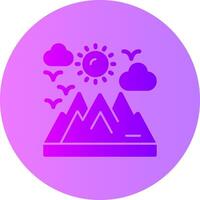 Mountain Gradient Circle Icon vector