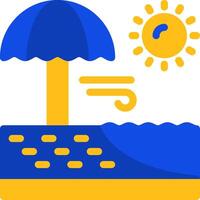 Beach Flat Two color Icon vector