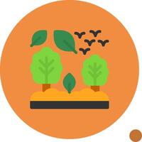 bosque plano sombra icono vector