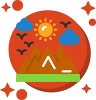 Mountain Tailed Color Icon vector