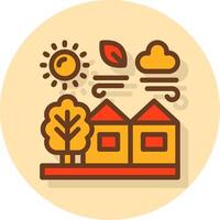 Village Filled Shadow Cirlce Icon vector