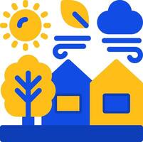 Village Flat Two color Icon vector