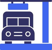 Bus Stop Solid Two Color Icon vector