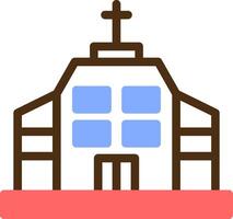 Iglesia color lleno icono vector