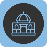 Mosque Linear Round Icon vector