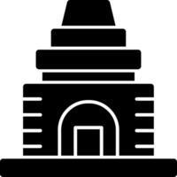 templo sólido multi degradado icono vector