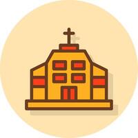 Church Filled Shadow Cirlce Icon vector