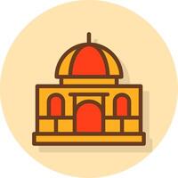 Mosque Filled Shadow Cirlce Icon vector