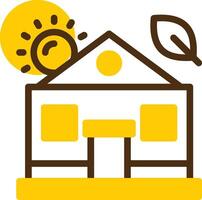 Greenhouse Yellow Lieanr Circle Icon vector
