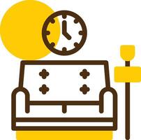 Lounge Yellow Lieanr Circle Icon vector