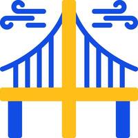 Bridge Flat Two color Icon vector