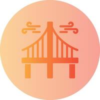 Bridge Gradient Circle Icon vector