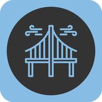 Bridge Linear Round Icon vector