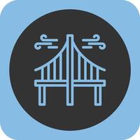 Bridge Linear Round Icon vector